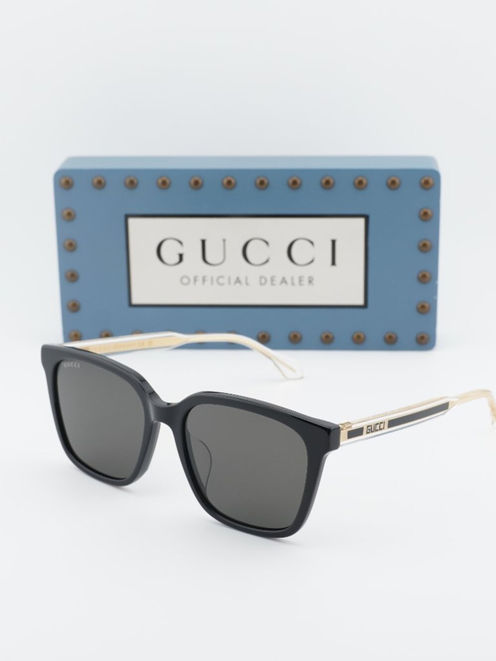 Gucci GG1121SA 001 Square Sunglasses - Black/Grey